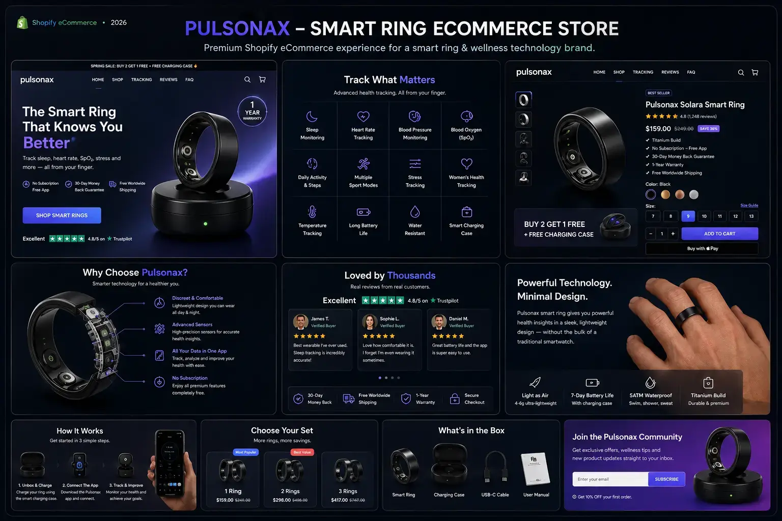 Pulsonax — Smart Ring eCommerce Store project preview